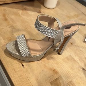 Nina Silver Sparkle Heels
